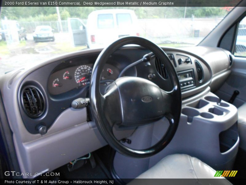 Deep Wedgewood Blue Metallic / Medium Graphite 2000 Ford E Series Van E150 Commercial