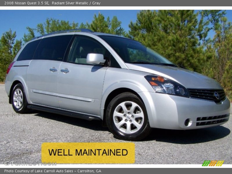 Radiant Silver Metallic / Gray 2008 Nissan Quest 3.5 SE