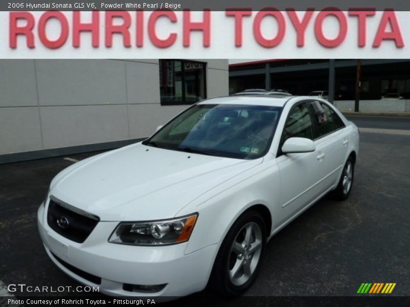 Powder White Pearl / Beige 2006 Hyundai Sonata GLS V6