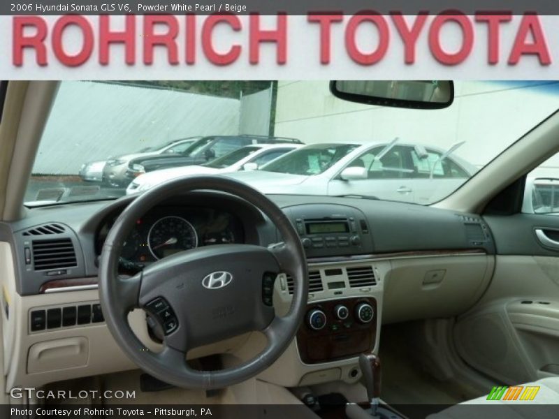 Powder White Pearl / Beige 2006 Hyundai Sonata GLS V6