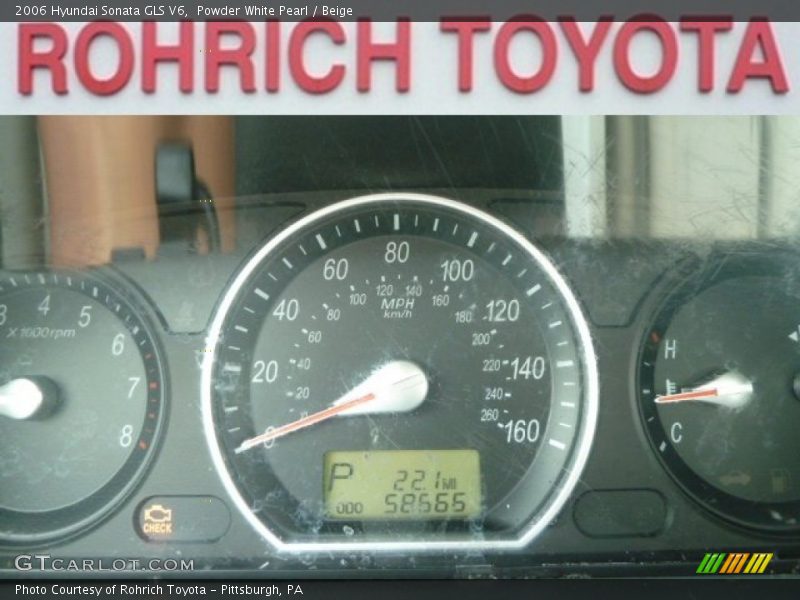 Powder White Pearl / Beige 2006 Hyundai Sonata GLS V6