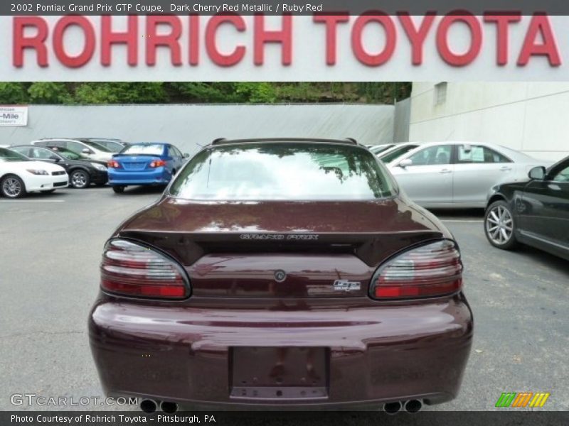 Dark Cherry Red Metallic / Ruby Red 2002 Pontiac Grand Prix GTP Coupe