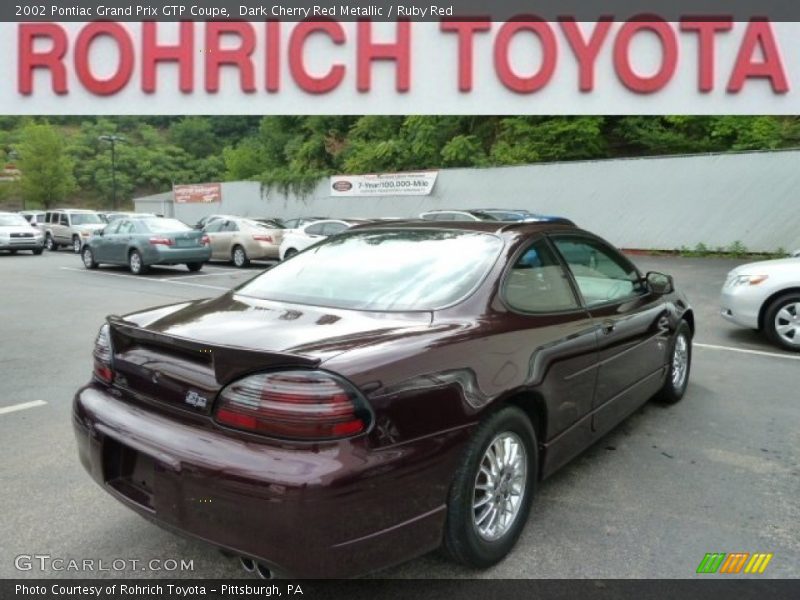 Dark Cherry Red Metallic / Ruby Red 2002 Pontiac Grand Prix GTP Coupe