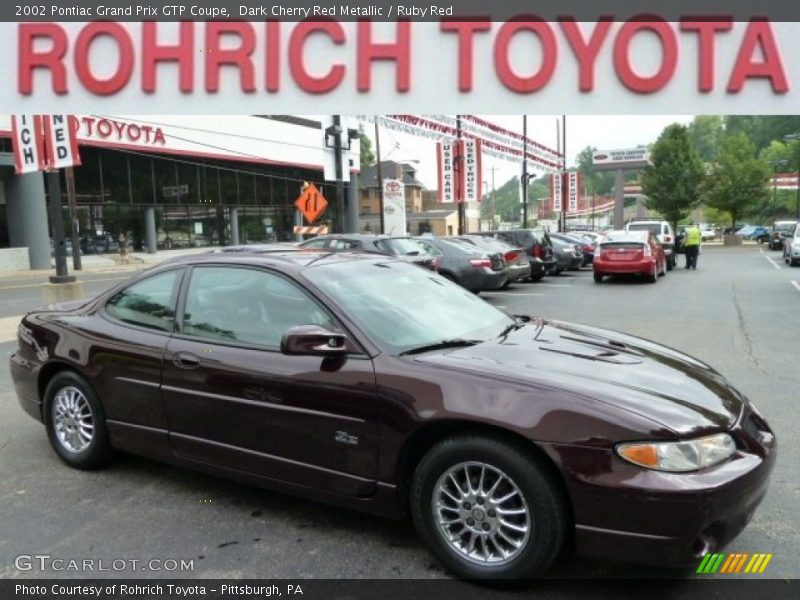 Dark Cherry Red Metallic / Ruby Red 2002 Pontiac Grand Prix GTP Coupe