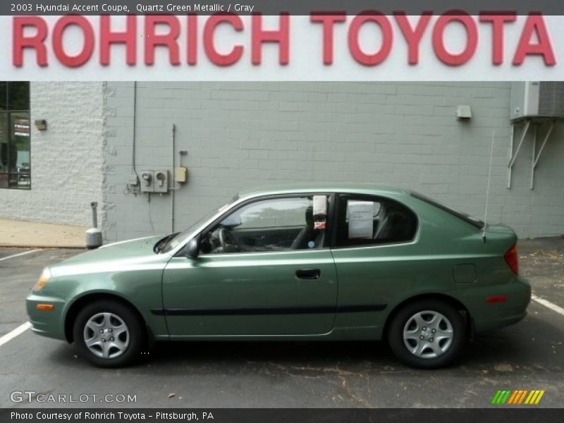 Quartz Green Metallic / Gray 2003 Hyundai Accent Coupe