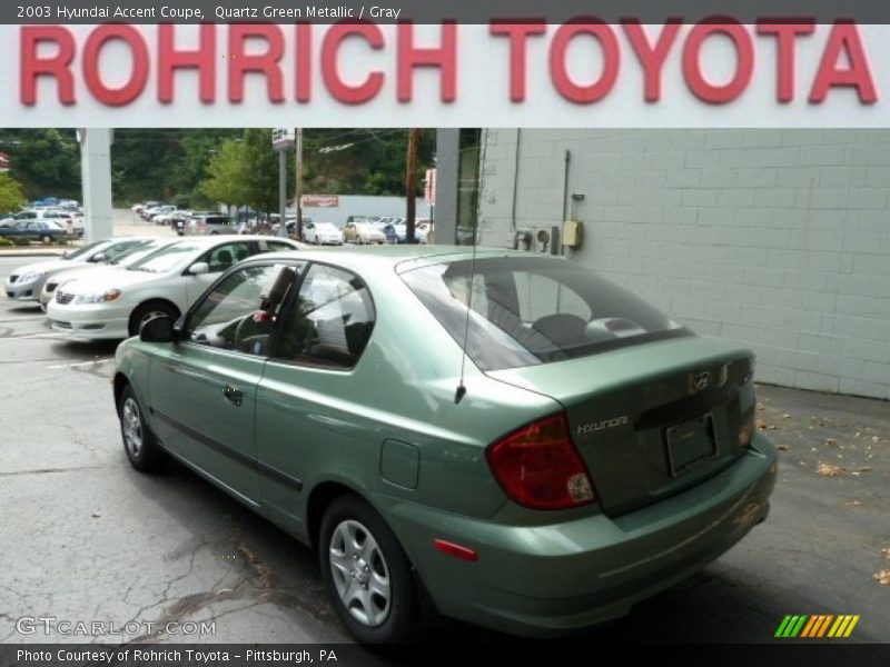 Quartz Green Metallic / Gray 2003 Hyundai Accent Coupe