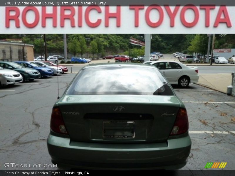 Quartz Green Metallic / Gray 2003 Hyundai Accent Coupe