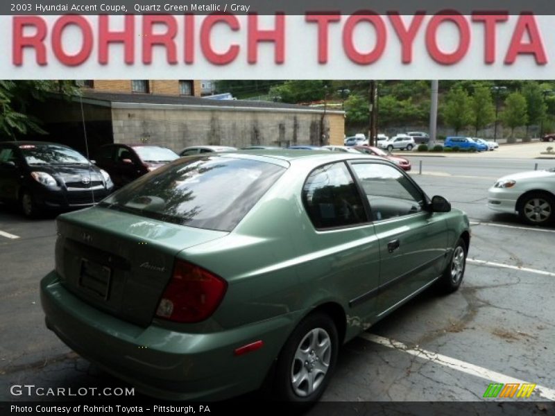 Quartz Green Metallic / Gray 2003 Hyundai Accent Coupe