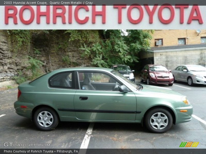 Quartz Green Metallic / Gray 2003 Hyundai Accent Coupe