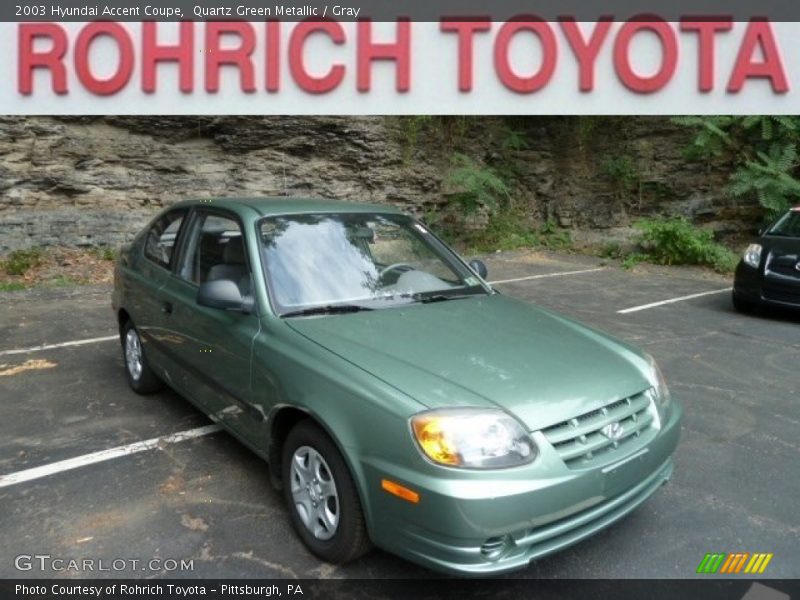 Quartz Green Metallic / Gray 2003 Hyundai Accent Coupe