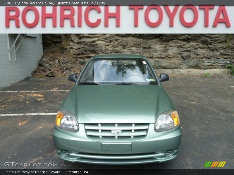 Quartz Green Metallic / Gray 2003 Hyundai Accent Coupe