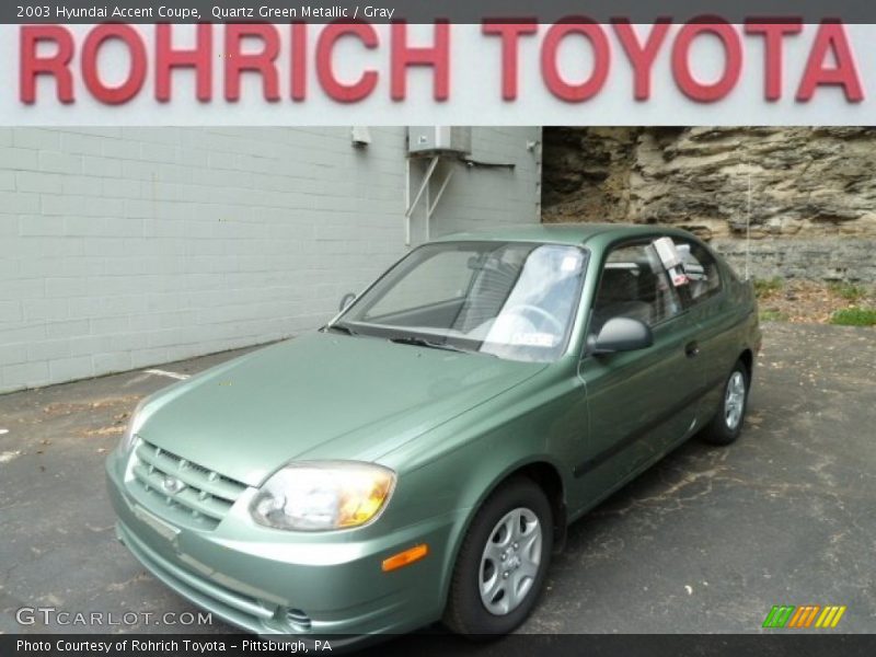 Quartz Green Metallic / Gray 2003 Hyundai Accent Coupe