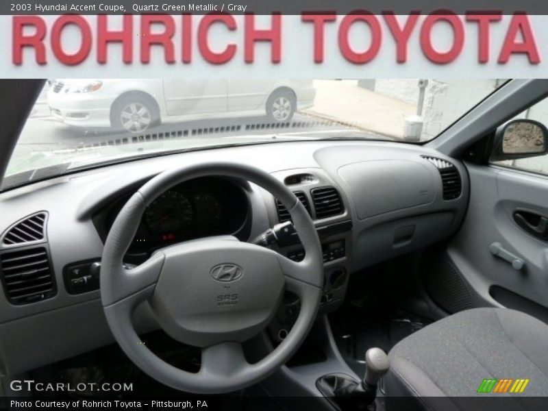 Quartz Green Metallic / Gray 2003 Hyundai Accent Coupe