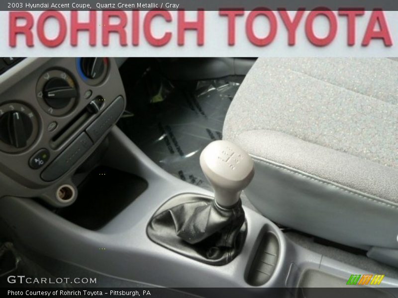 Quartz Green Metallic / Gray 2003 Hyundai Accent Coupe