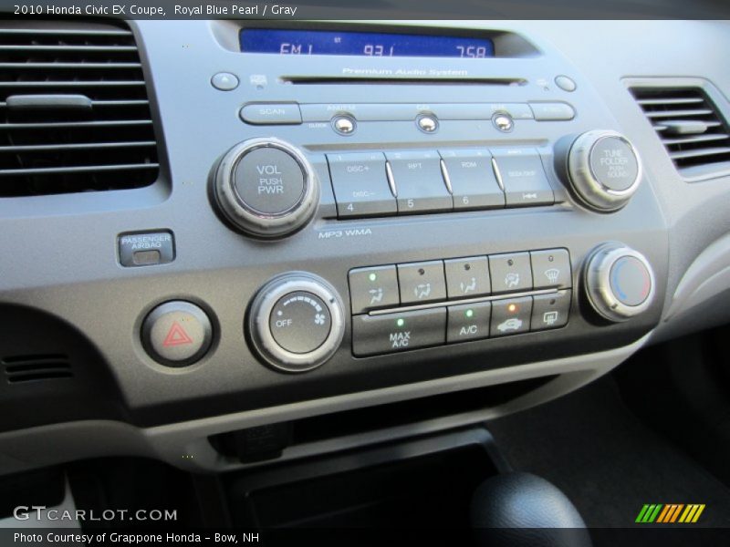 Royal Blue Pearl / Gray 2010 Honda Civic EX Coupe
