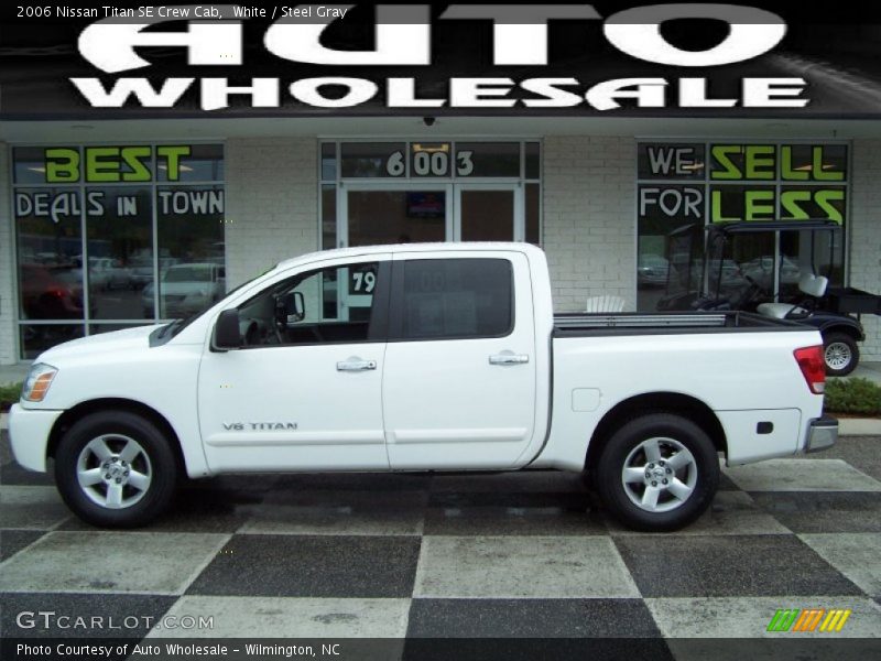 White / Steel Gray 2006 Nissan Titan SE Crew Cab