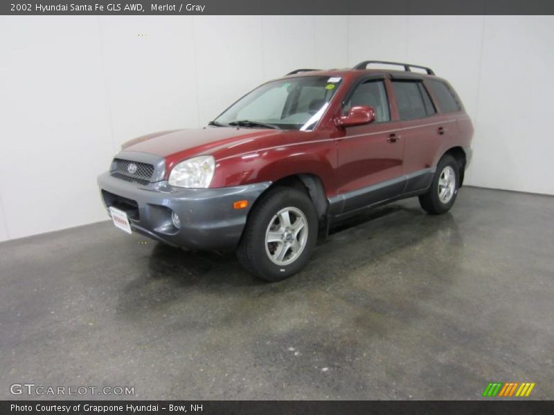 Merlot / Gray 2002 Hyundai Santa Fe GLS AWD
