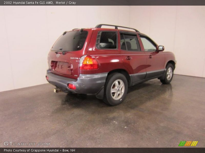 Merlot / Gray 2002 Hyundai Santa Fe GLS AWD