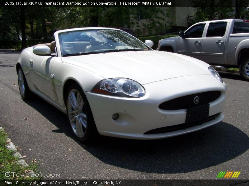 Pearlescent White / Caramel 2009 Jaguar XK XK8 Pearlescent Diamond Edition Convertible
