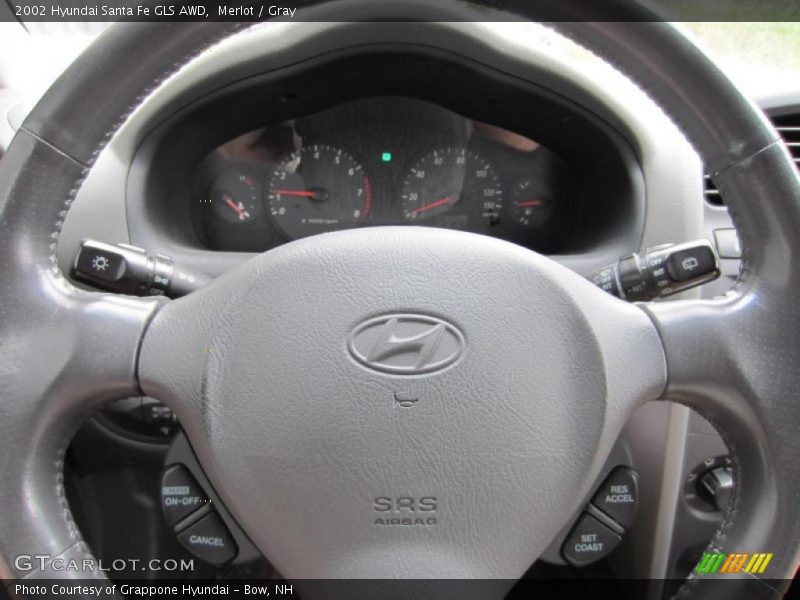 Merlot / Gray 2002 Hyundai Santa Fe GLS AWD