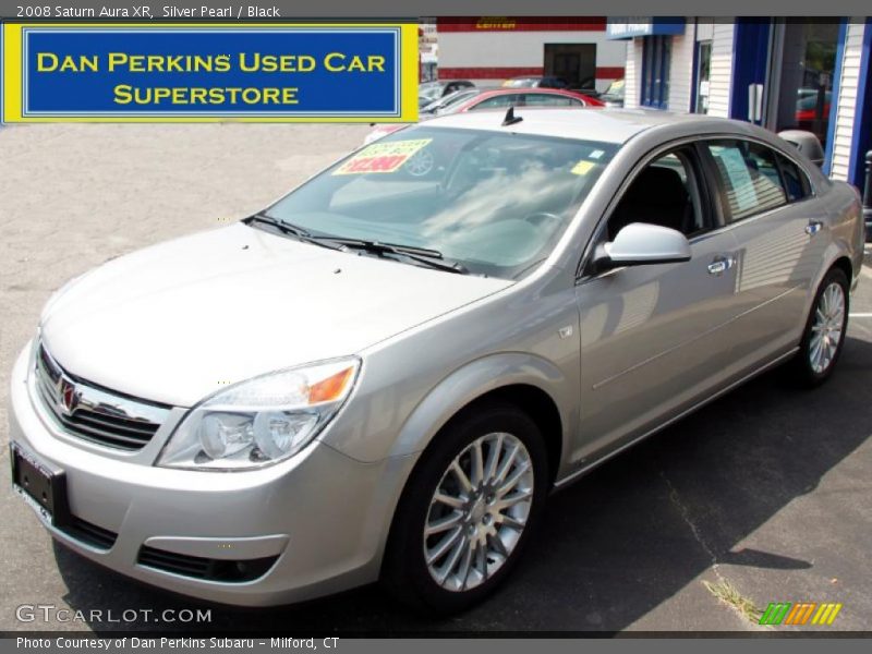 Silver Pearl / Black 2008 Saturn Aura XR
