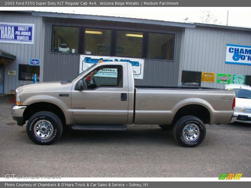 Arizona Beige Metallic / Medium Parchment 2003 Ford F350 Super Duty XLT Regular Cab 4x4