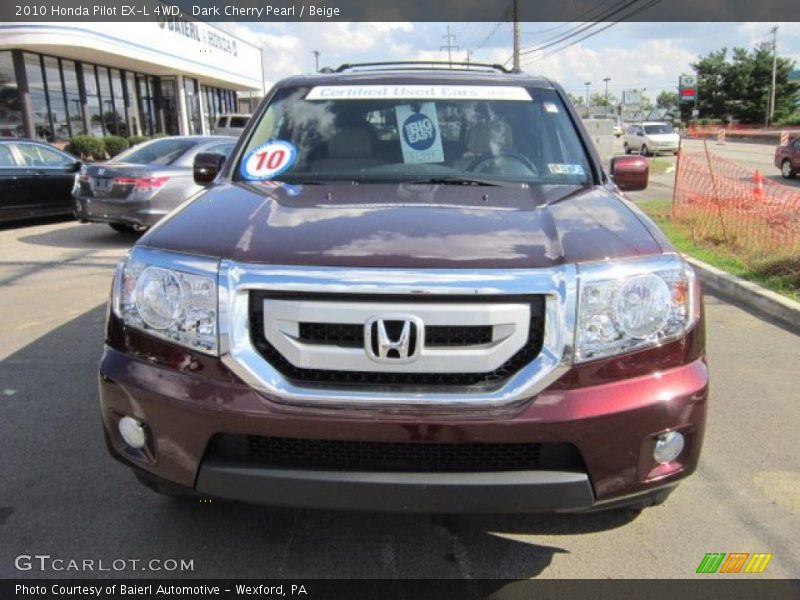 Dark Cherry Pearl / Beige 2010 Honda Pilot EX-L 4WD