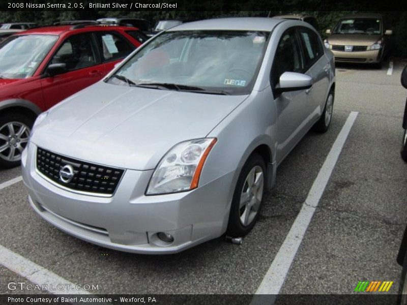 Brilliant Silver / Charcoal/Steel 2008 Nissan Sentra 2.0 S