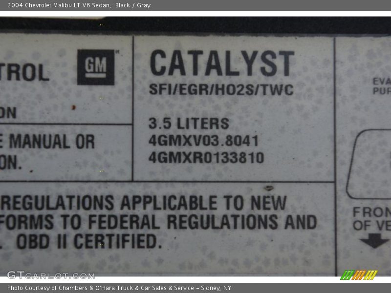 Black / Gray 2004 Chevrolet Malibu LT V6 Sedan