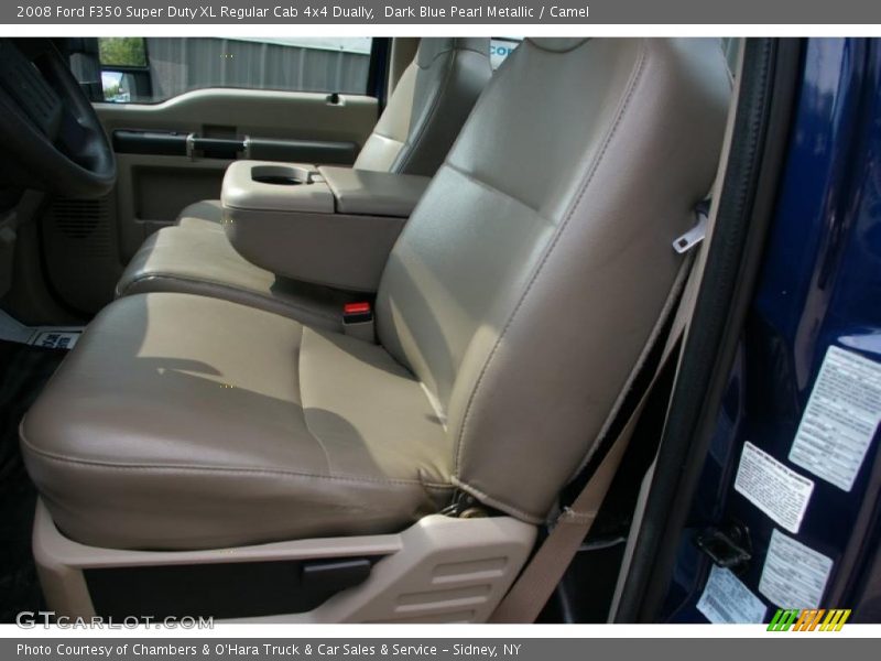 Dark Blue Pearl Metallic / Camel 2008 Ford F350 Super Duty XL Regular Cab 4x4 Dually