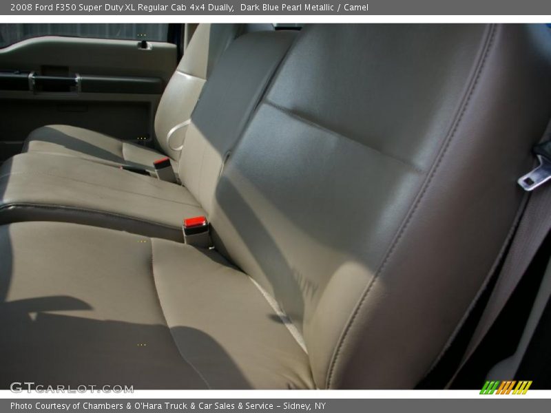 Dark Blue Pearl Metallic / Camel 2008 Ford F350 Super Duty XL Regular Cab 4x4 Dually