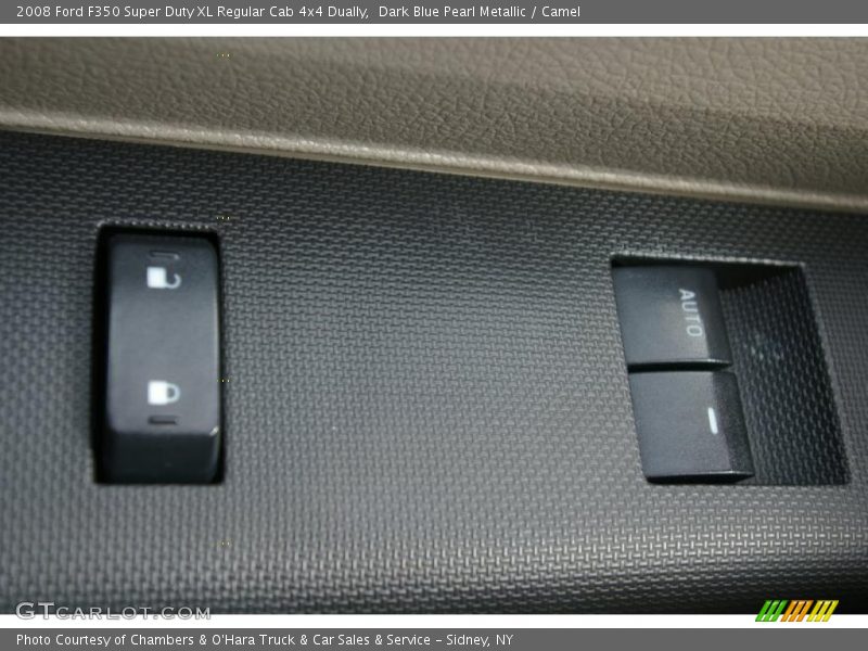 Dark Blue Pearl Metallic / Camel 2008 Ford F350 Super Duty XL Regular Cab 4x4 Dually