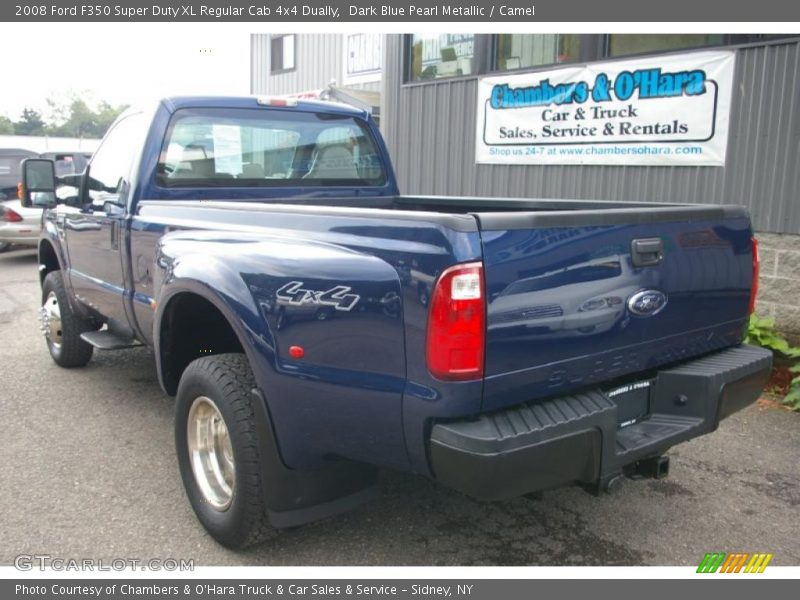 Dark Blue Pearl Metallic / Camel 2008 Ford F350 Super Duty XL Regular Cab 4x4 Dually