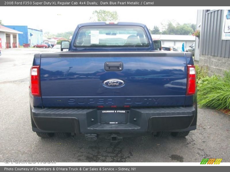 Dark Blue Pearl Metallic / Camel 2008 Ford F350 Super Duty XL Regular Cab 4x4 Dually