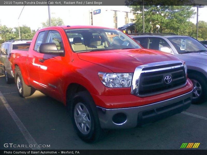 Radiant Red / Sand Beige 2010 Toyota Tundra Double Cab 4x4