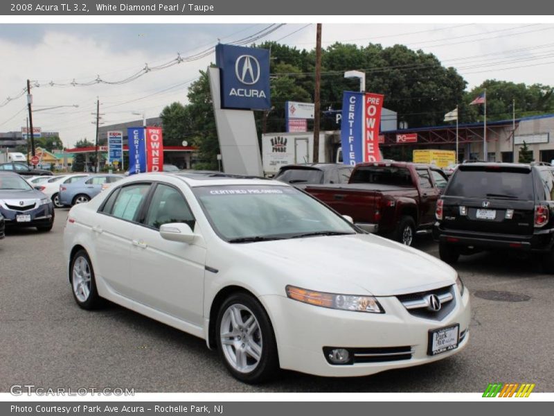 White Diamond Pearl / Taupe 2008 Acura TL 3.2