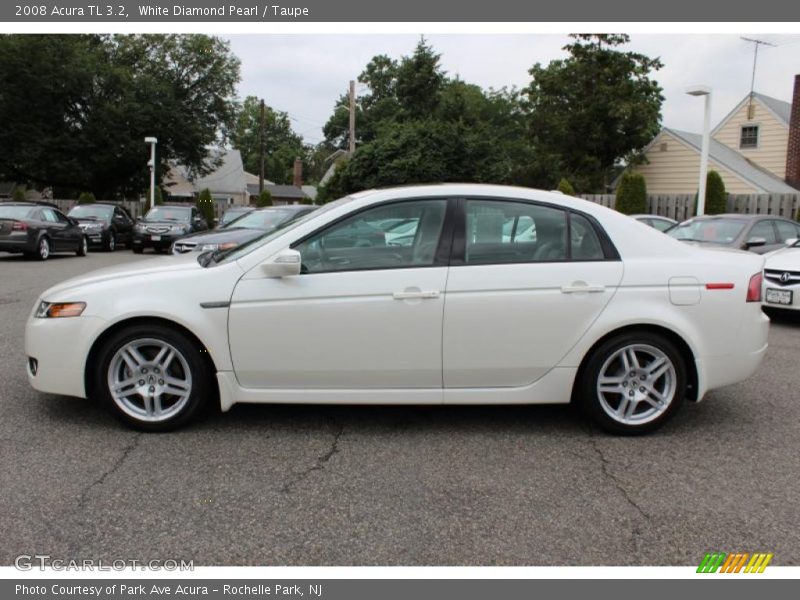 White Diamond Pearl / Taupe 2008 Acura TL 3.2