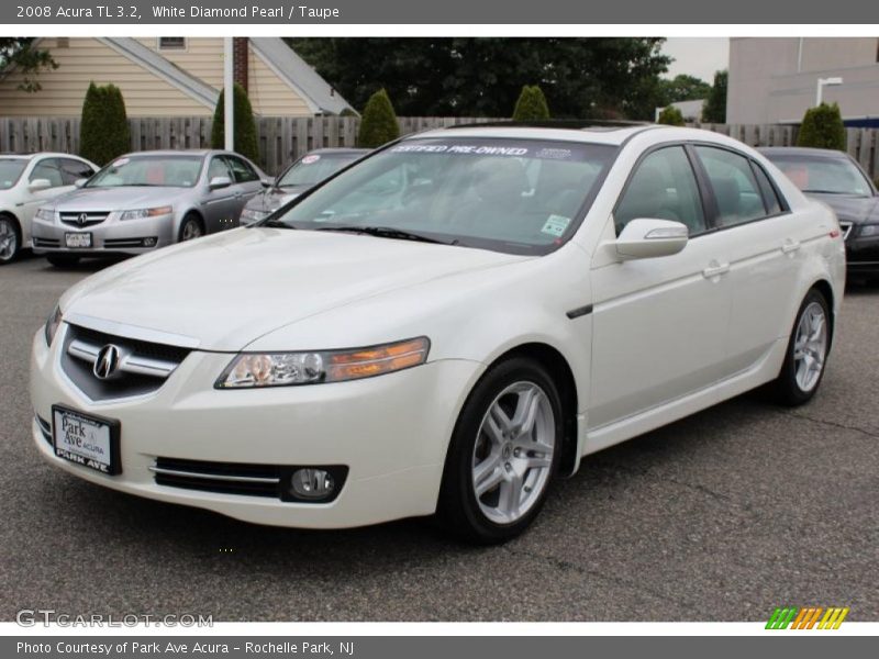 White Diamond Pearl / Taupe 2008 Acura TL 3.2
