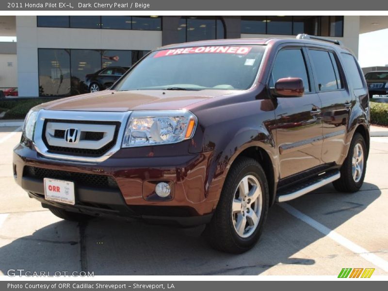 Dark Cherry Pearl / Beige 2011 Honda Pilot EX-L