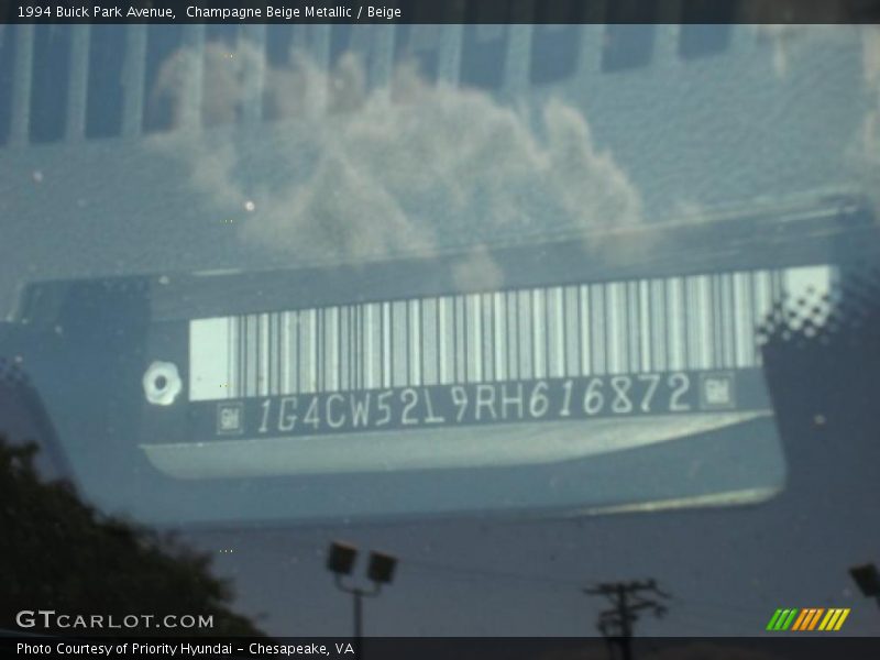 Champagne Beige Metallic / Beige 1994 Buick Park Avenue