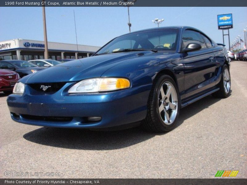 Atlantic Blue Metallic / Medium Graphite 1998 Ford Mustang GT Coupe