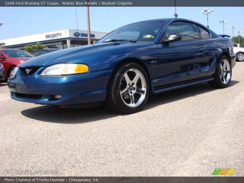 Atlantic Blue Metallic / Medium Graphite 1998 Ford Mustang GT Coupe