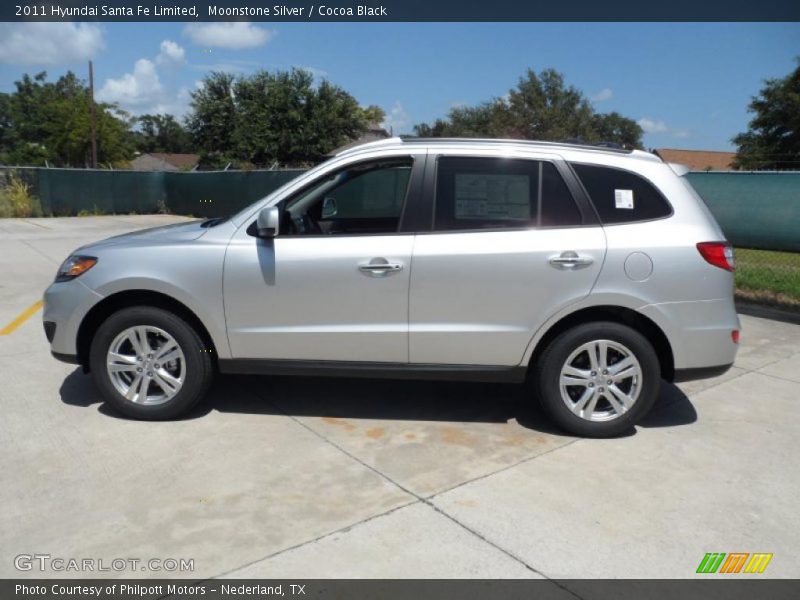 Moonstone Silver / Cocoa Black 2011 Hyundai Santa Fe Limited