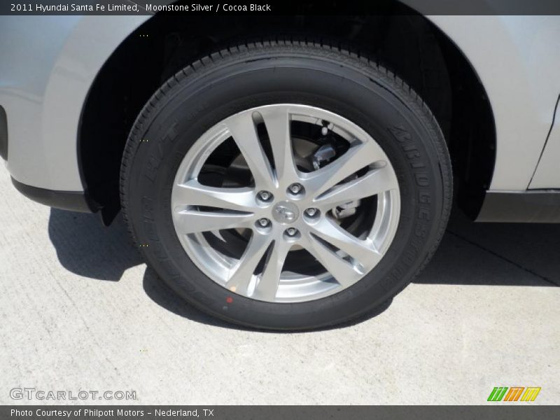 Moonstone Silver / Cocoa Black 2011 Hyundai Santa Fe Limited