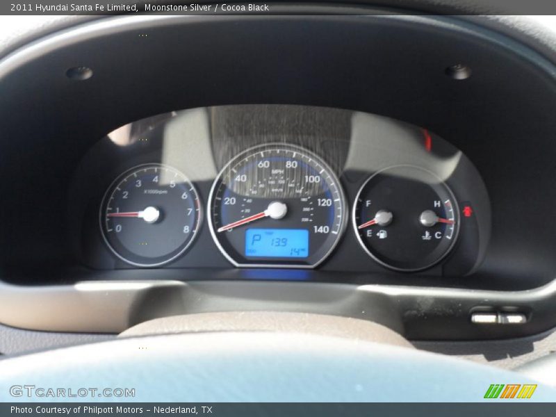 Moonstone Silver / Cocoa Black 2011 Hyundai Santa Fe Limited