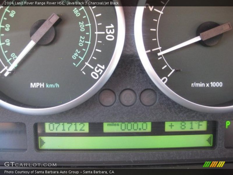 Java Black / Charcoal/Jet Black 2004 Land Rover Range Rover HSE