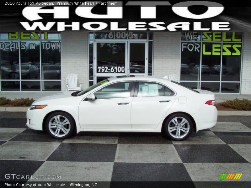 Premium White Pearl / Parchment 2010 Acura TSX V6 Sedan