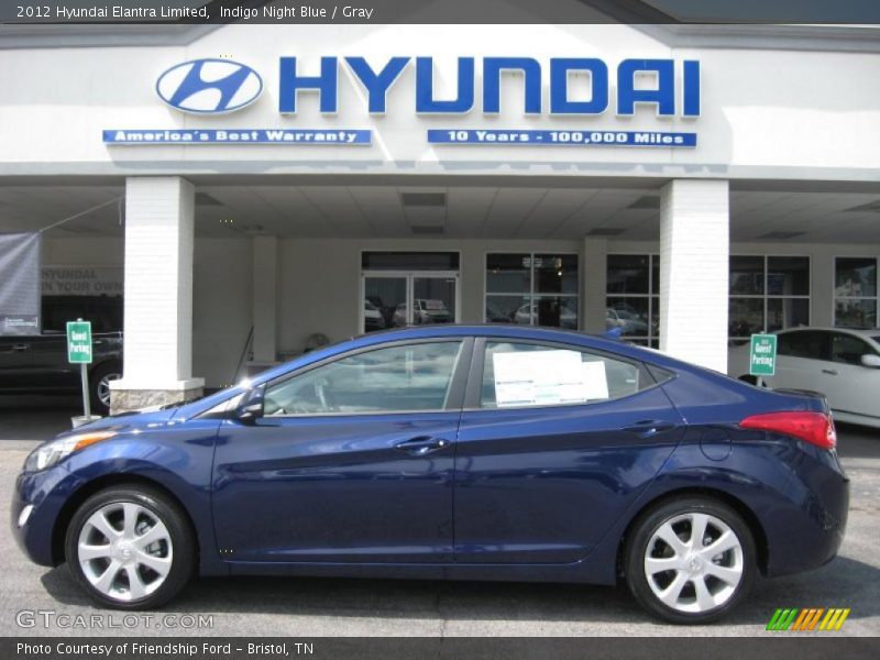 Indigo Night Blue / Gray 2012 Hyundai Elantra Limited