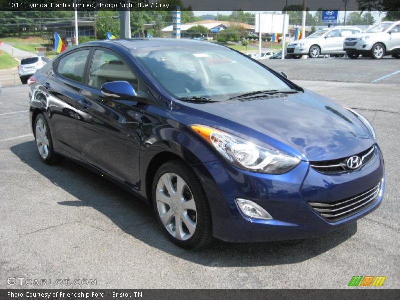 Indigo Night Blue / Gray 2012 Hyundai Elantra Limited