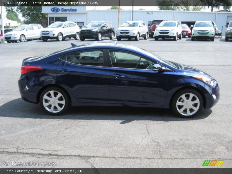 Indigo Night Blue / Gray 2012 Hyundai Elantra Limited